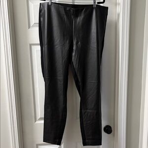 Black Faux Leather and Knit Pants